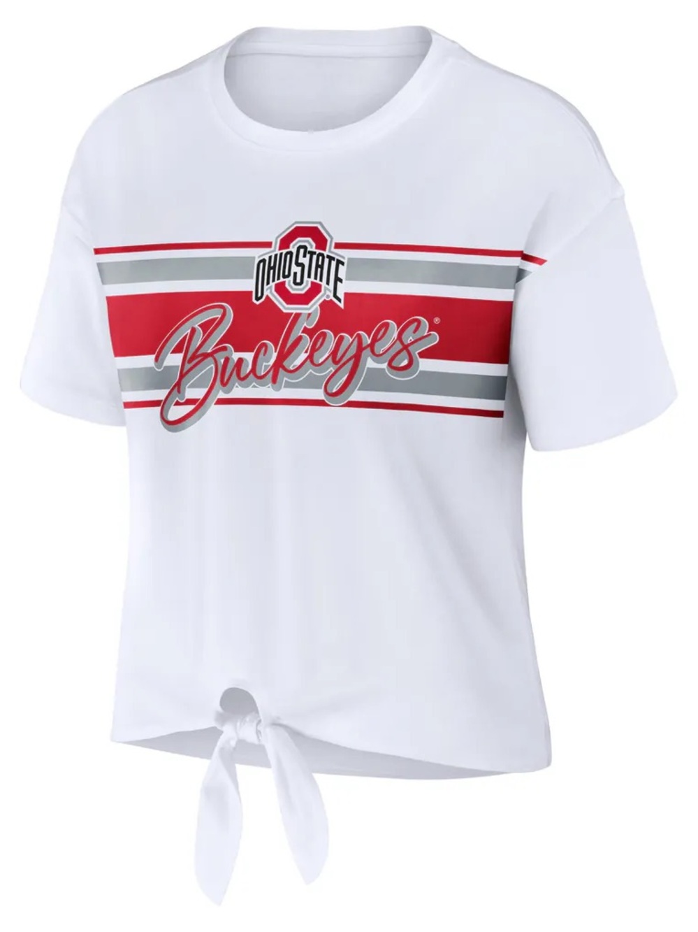 Ohio State Buckeyes White Tie-Front Tee Size Large NWT
